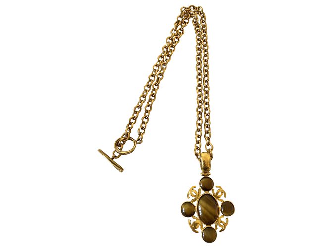 Chanel Long necklaces Golden Metal  ref.253092