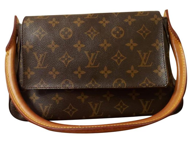 Looping Mini sac à boucle Louis Vuitton Monogram Cuir Toile Marron  ref.253106