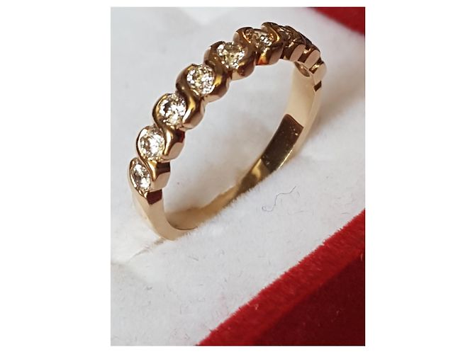 Autre Marque Anello d'oro 18carati e diamanti Giallo
