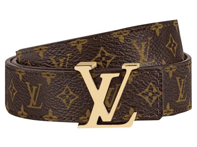Louis Vuitton LV belt minimonogram Brown Leather ref.253241 - Joli Closet