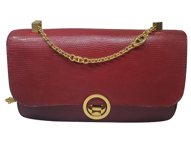 Hermès Handtasche aus Lizard Leder Rot
