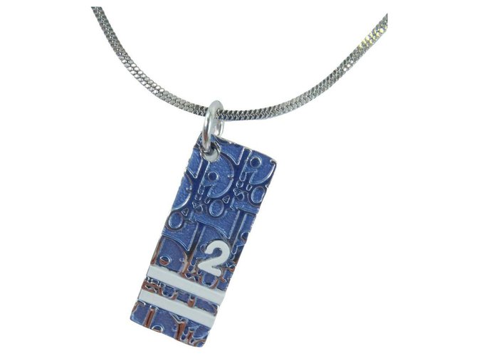 Dior-Halskette Blau Metall  ref.253314