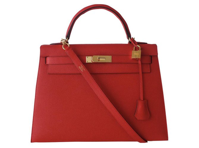 Hermès Hermes Kelly bag 32 Red Leather  ref.253319