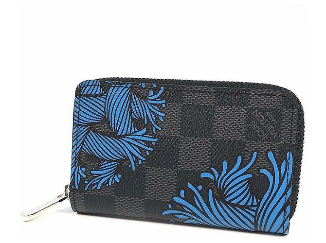 LOUIS VUITTON Christopher Nemeth Portamonete Zippy Portamonete da uomo N41687 corda blu