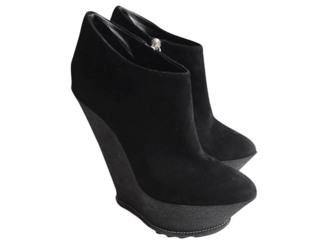 Giuseppe Zanotti Wedged Ankle Boots Black Suede  ref.253375