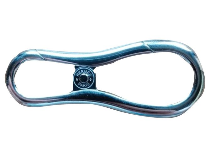 Hermès carabiner, keychain, Jewel of bag Silvery Steel  ref.253380