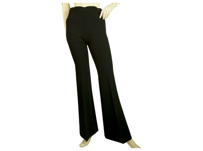 Emilio Pucci Black Back Exposed Zipper Flare Bootcut Trousers Pants size 38  IT
