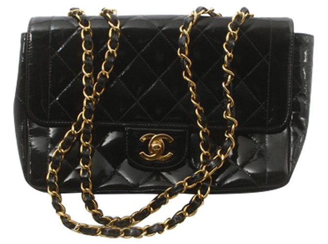 Chanel Timeless Black Patent leather  ref.253422