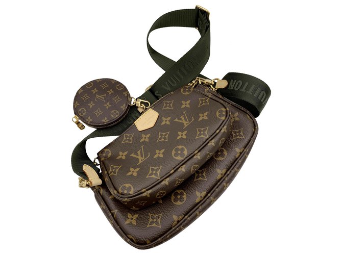 Louis Vuitton Multi pochette accessoires Brown Khaki Leather  ref.253440
