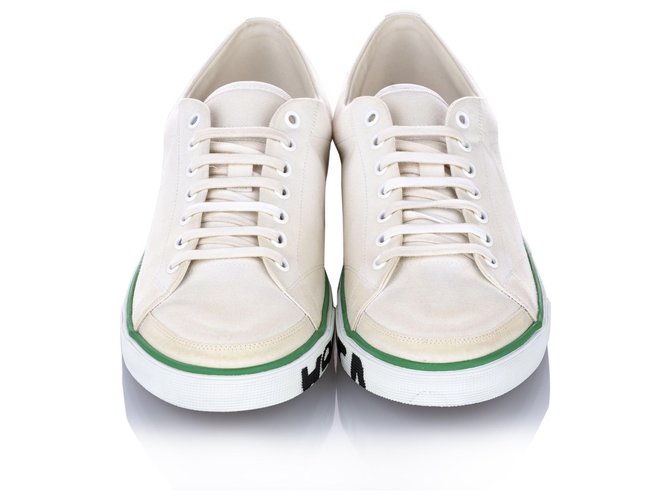 Balenciaga White Match Canvas Sneaker Green Cloth Cloth  ref.253497