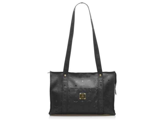 MCM Black Fabric Tote Bag