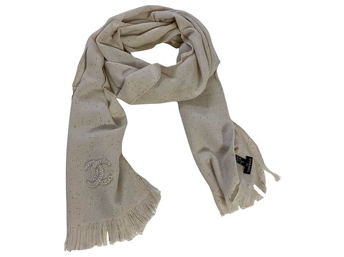 Stola Chanel cachemire e seta Bianco