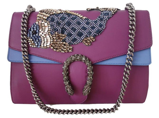 Gucci Dionysus bag Blue Fuschia Leather  ref.253609