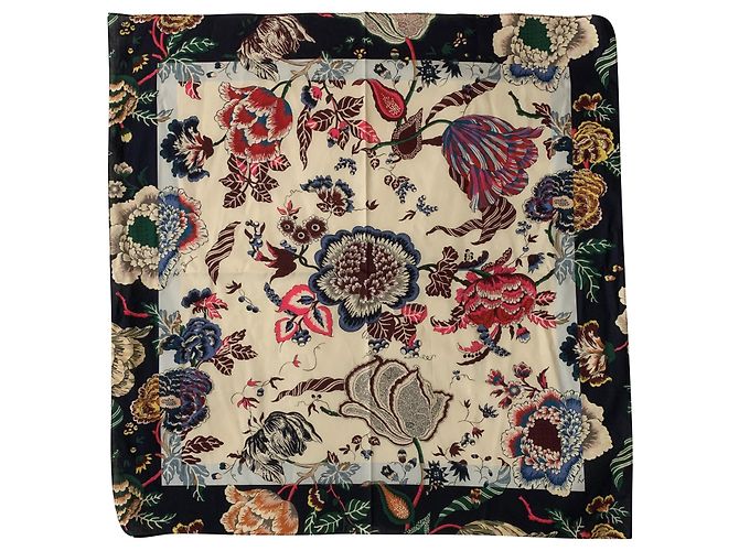 Fular carré Tory Burch de algodón con estampado paisley Multicolor