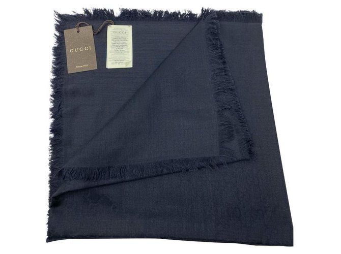 gucci scarf new with tag stoles Black Silk Wool  ref.253794