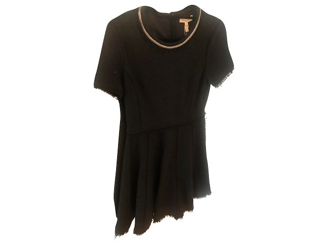 Ann Taylor Kleid Schwarz Acryl Größe S