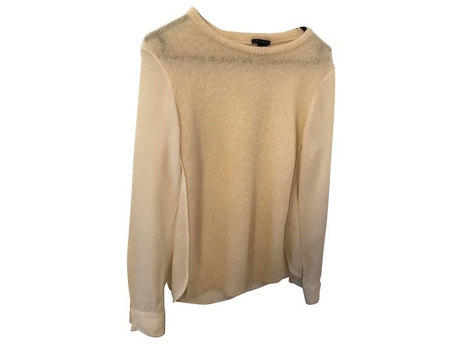 Theory Woll und Seide Pullover Weiß 