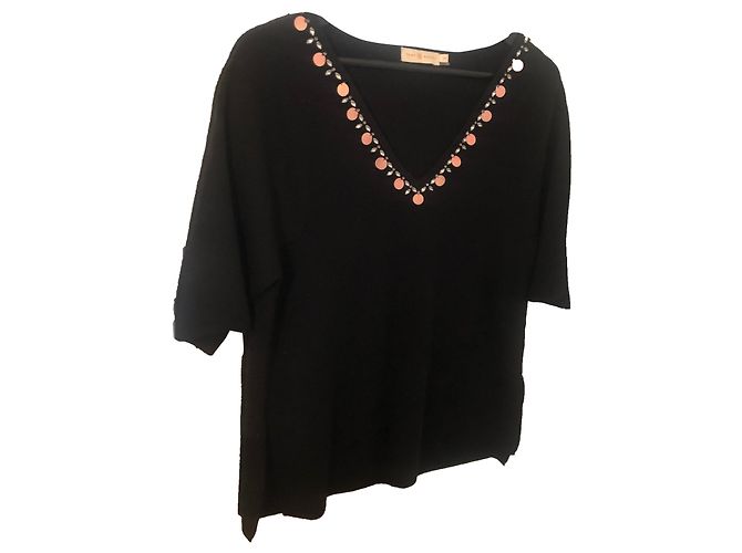 Tory Burch Strickpullover aus Wolle Schwarz 