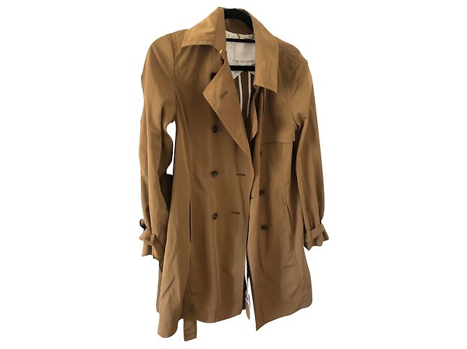Abrigo Hugo Boss Marrón de Poliéster Largo de Rodilla Castaño