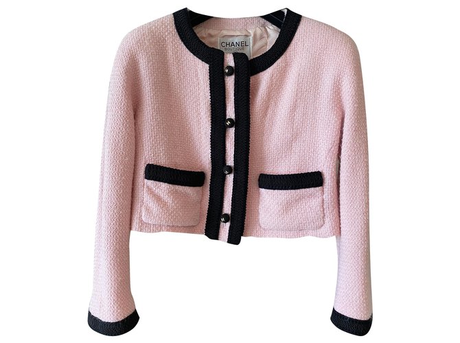 Chanel jacket Pink Tweed  ref.253862