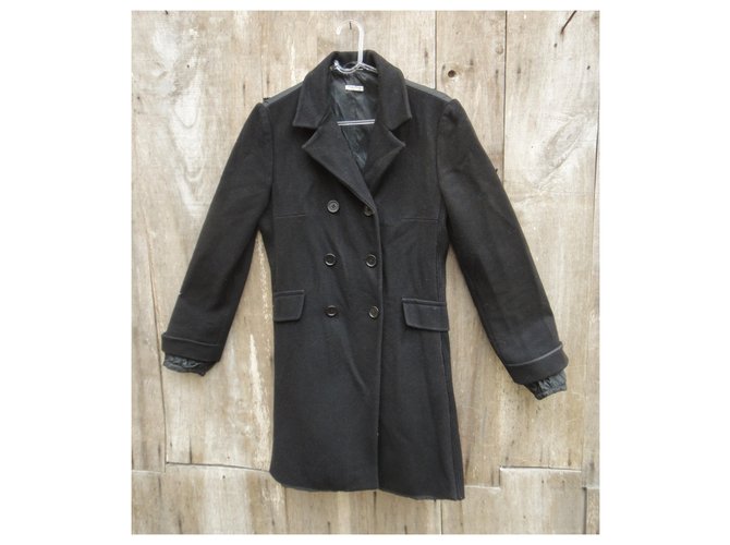 manteau Miu Miu t 40 Laine Noir  ref.253877