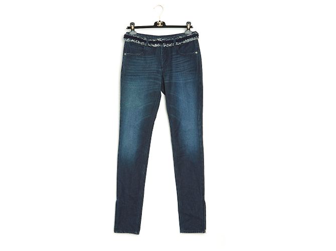 Chanel DENIM TWEED FR38 Nuovo con tag Blu navy