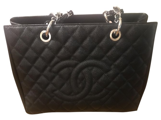Chanel Totes Black Leather  ref.254055