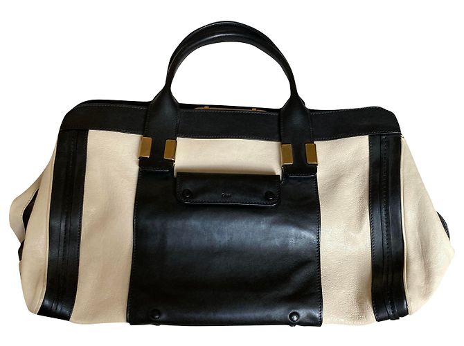 Chloé Alice Handtasche aus Leder schwarz weiß
