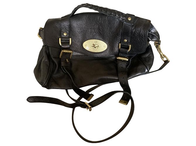 Borsa a mano Mulberry Alexa in pelle nera Nero