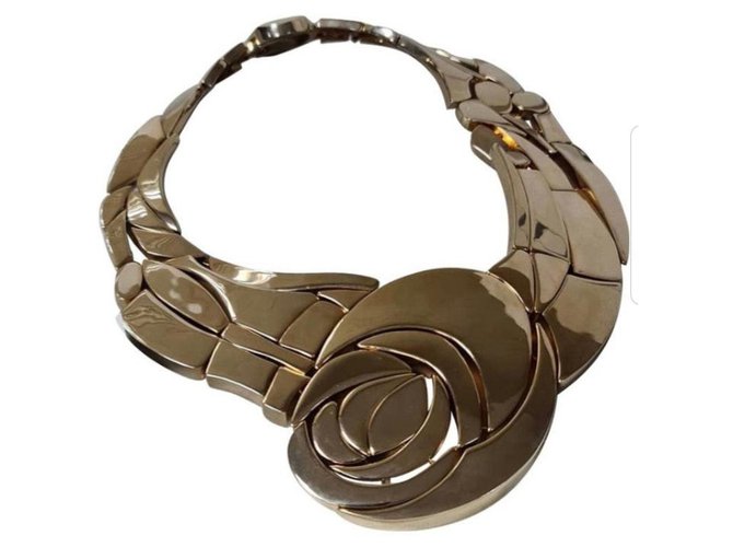 Collar Dior Floral Massive Dorado Metal  ref.254067