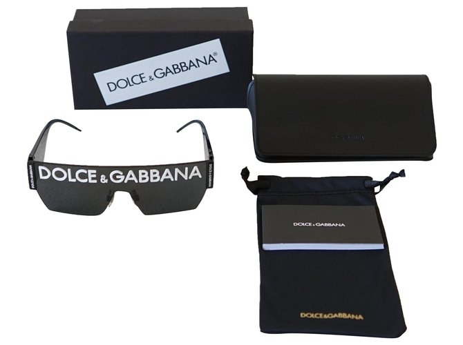 Dolce & Gabbana Sonnenbrille Schwarz Weiß Kunststoff  ref.254112