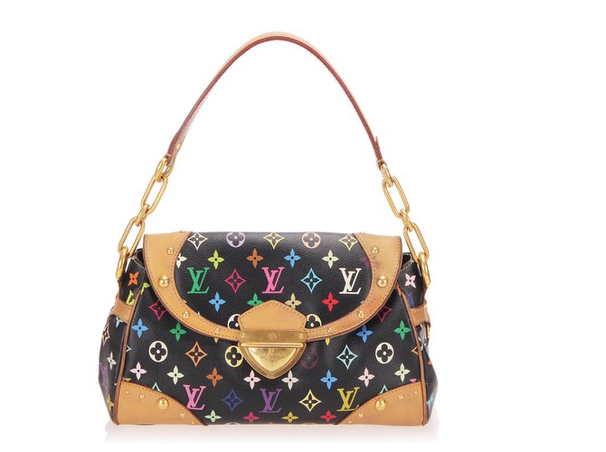 Louis Vuitton Schwarzes Monogramm Multicolore Beverly MM Mehrfarben Leder Leinwand  ref.254178