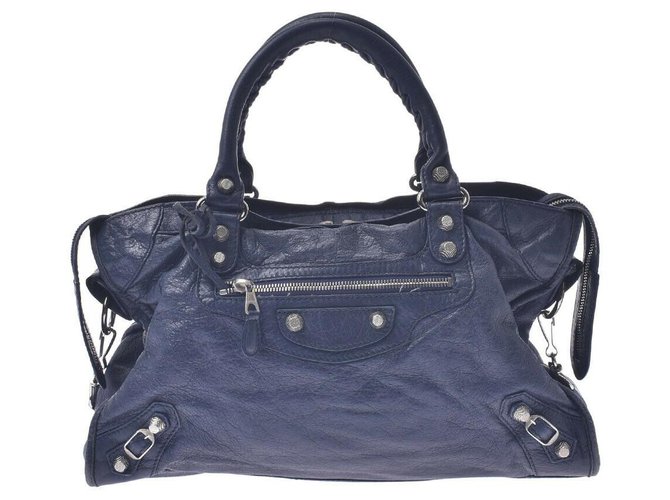 Balenciaga Handbag Navy blue Leather  ref.254312