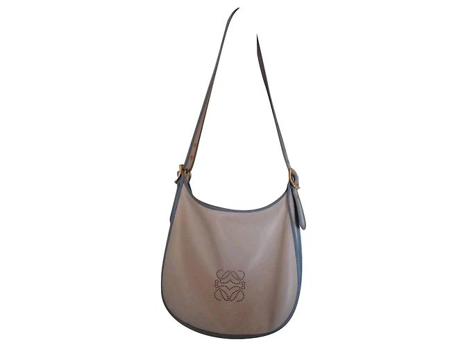 Bolso bandolera grande Loewe azul y beige de piel