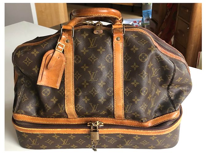 Bolso de viaje Louis Vuitton Marrón Cuero Castaño