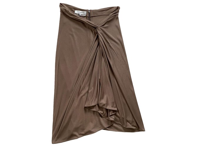 Yves Saint Laurent Robes Viscose Taupe  ref.254428
