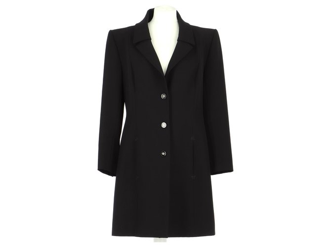 Céline Coat Black Wool  ref.254440