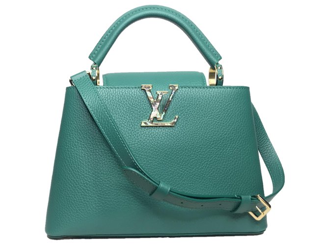 Louis Vuitton Capucines BB Green Leather  ref.254472