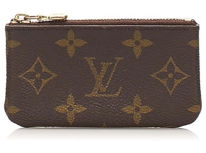 Porta-chaves para monograma Louis Vuitton Brown Marrom Lona  ref.254505