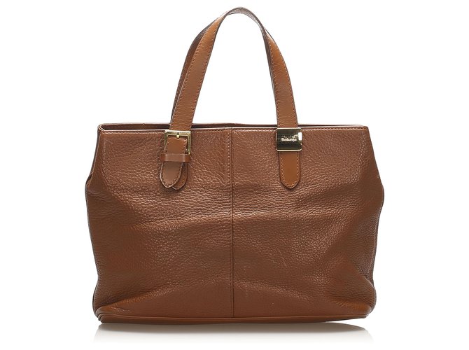 Burberry Brown Leather Tote Bag Pony-style calfskin  ref.254510