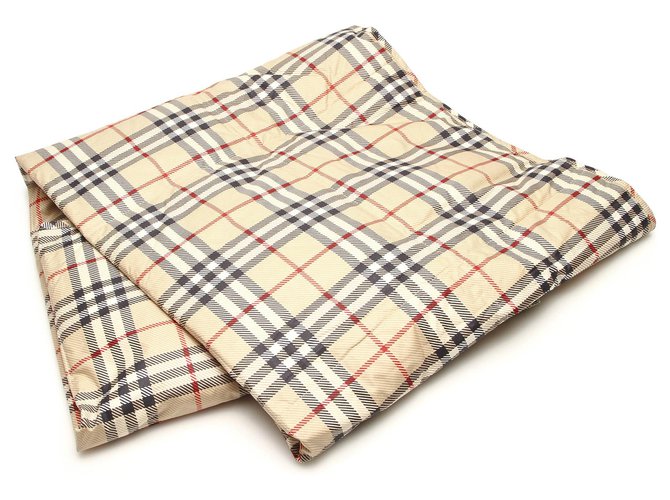 Burberry Brown House Check Cotton Blanket Marrone Multicolore Beige Cotone Panno  ref.254513