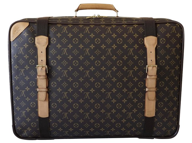 Louis Vuitton Travel bag Brown Leather Cloth  ref.254602