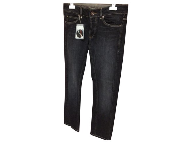 Plein Sud jeans Coton Elasthane Bleu Marine  ref.254612