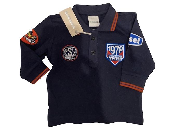 Polo Diesel Bleu Marine en Coton 3 Mois