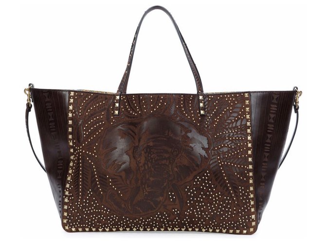 Valentino Totes Brown Leather  ref.254632