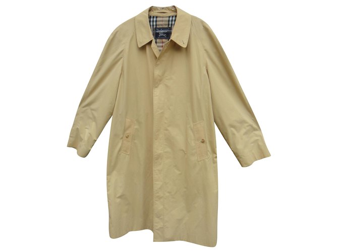Regenmantel Mann Burberry Vintage t 52 Übergröße Sand Baumwolle Polyester  ref.254650