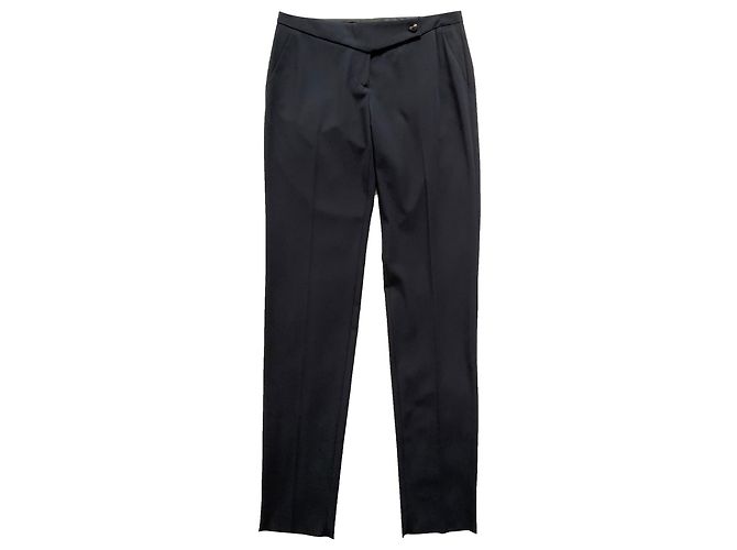 Emporio Armani Blu poly stretch pants Dark blue