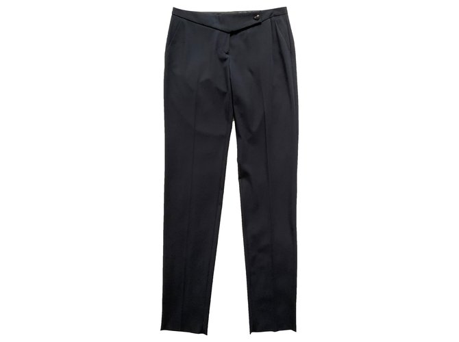 Emporio Armani Blu poly stretch pants Dark blue Polyester  ref.254676