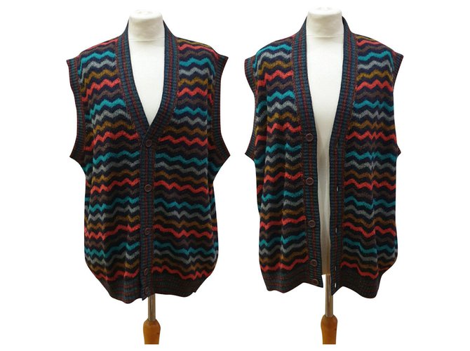 Missoni Vintage Sweater Weste Mehrfarben Wolle  ref.254687