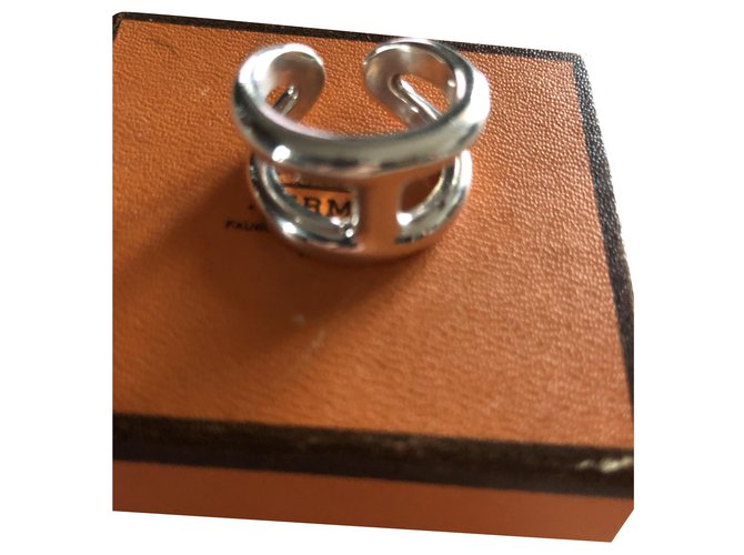Hermès Small osmosis ring Silvery Silver  ref.254702